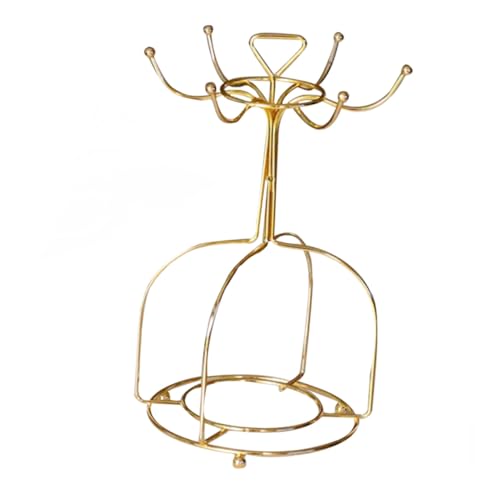 Beatifufu Eisen Kaffeetassenhalter mit Hakenleiste Goldfarben Multifunktionaler Organizer für Tassen und Schmuck Stabiler Tischständer zur Aufbewahrung und Trocknung von Bechern Beatifufu Eisen Kaffeetassenhalter mit Hakenleiste Goldfarben Multifunktionaler Organizer für Tassen und Schmuck Stabiler Tischständer zur Aufbewahrung und Trocknung von Bechern von Beatifufu