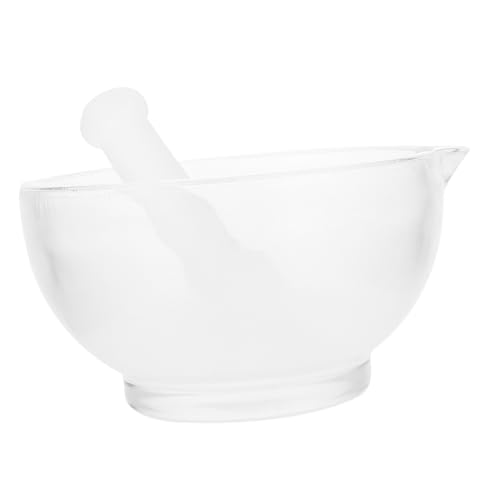 Beatifufu Glas Schale mit Stößel für Medizin Gewürze Labor und Küche Stabiler Behälter zum Zerkleinern und Zermahlen Leicht und Tragbar für Anfänger und Profis von Beatifufu