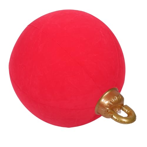 Beatifufu Große Aufblasbare PVC Weihnachtskugel mit Flauschbeschichtung Wiederverwendbare Weihnachtsbaum Deko für Garten Rasen Veranda und Party Leicht Montierbar und Tragbar von Beatifufu