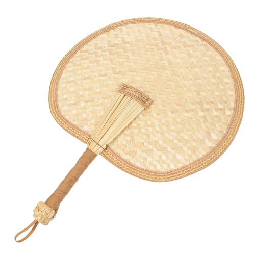 Beatifufu Handgewebter Chinesischer Sommer-handfächer aus Natürlichem Weizenstroh Leichter Handlicher mit Vintage-design Atmungsaktiv und Praktisch für Senioren und Outdoor-kühlung von Beatifufu