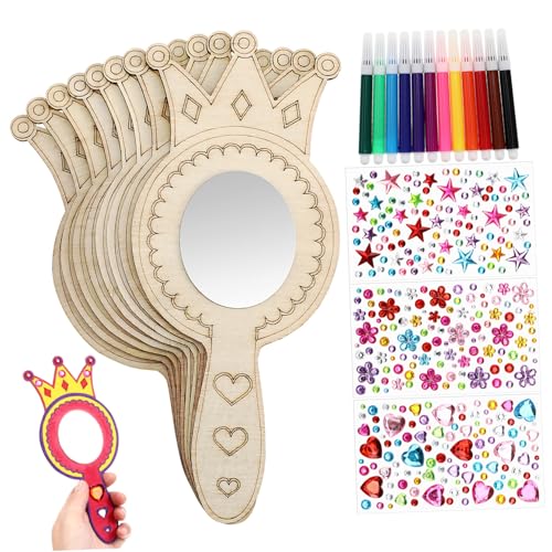 Beatifufu Handspiegel Holz Bastelset für Aquarellstiften und Strassaufklebern Leere DIY Spiegel zum Bemalen Kreative Geschenkidee für Mädchen Kindergeburtstag Beatifufu Handspiegel Holz Bastelset für Aquarellstiften und Strassaufklebern Leere DIY Spiegel zum Bemalen Kreative Geschenkidee für Mädchen Kindergeburtstag von Beatifufu