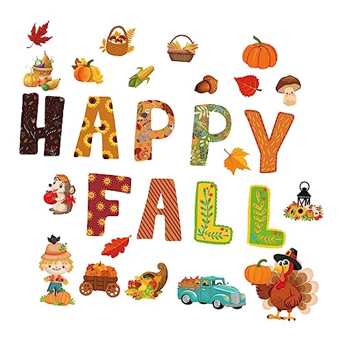 Beatifufu Herbstliche Pinnwand Dekoration Teiliges Thanksgiving Papier Ausschnitt mit Kürbis Truthahn Ahornblatt und Sonnenblume Klebepunkte für Klassenzimmer und Partygestaltung von Beatifufu