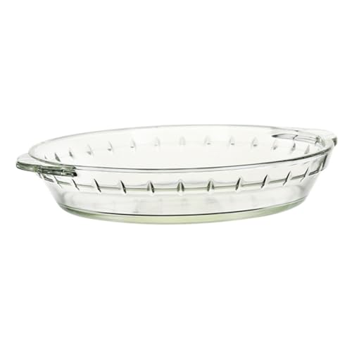 Beatifufu Hitzebeständige Temperierte Glasbackform Vielseitiges Mikrowellengeschirr für Backofen und Dampfgarer Transparentes Serviertablett für Pizza Steak Fischgerichte von Beatifufu