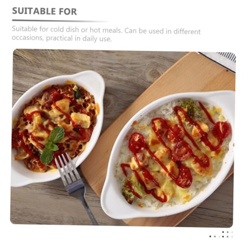 Beatifufu Keramik Backform Oval Doppelte Griffe Leichte Auflaufform für Reis Suppe Salat Vielseitige Haushalts bakeware Platzsparend und Praktisch für Küche und Geschenk von Beatifufu