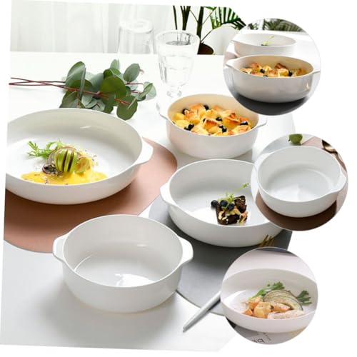 Beatifufu Keramik Backform mit Doppelgriff Hohe Temperaturbeständigkeit Tiefe Auflaufform für Backen und Servieren von Kuchen Käse und Gemüse Spülmaschinenfest Hitzebeständig Rutschfest von Beatifufu