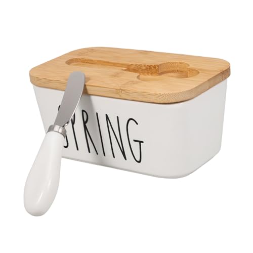 Beatifufu Keramik Butterdose mit Deckel und Messer Wiederverwendbarer Butterbehälter für Butter und Käse Praktisches Küchen set Kompakte Aufbewahrungsbox Stilvolles Weißes Buttergefäß für Beatifufu Keramik Butterdose mit Deckel und Messer Wiederverwendbarer Butterbehälter für Butter und Käse Praktisches Küchen set Kompakte Aufbewahrungsbox Stilvolles Weißes Buttergefäß für von Beatifufu
