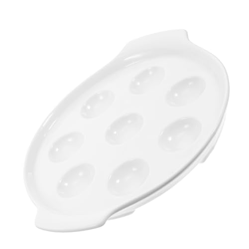 Beatifufu Keramik Escargot Backform mit Doppelgriffen Ofenfestes Schnecken und Meeresfrüchte Backgeschirr Fach Schneckenplatte für Zuhause und Restaurant Sicheres Handling und Sauberes von Beatifufu