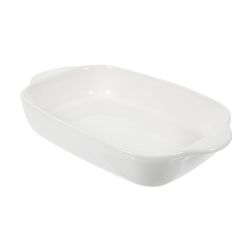Beatifufu Keramik backform mit Doppeltem Griff Hitzebeständig Kratzfest Vielseitige Auflaufform für Lasagne Braten Pizza Backofen Mikrowellengeeignet für Familien und Partys Weiß von Beatifufu