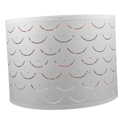 Beatifufu Lampenschirm aus Hochwertigem Stoff und Metall Halbrund mit Struktur Weißer Lampenschirm für Tisch und Stehlampen Vintage Landhausstil Robust und Vielseitig für Wohnzimmer von Beatifufu
