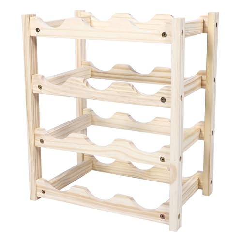 Beatifufu Massives Holz Weinregal für Flaschen mit Rutschfestem Boden Stabiler Flaschenhalter zur Lagerung und Dekoration Langlebiger Weinflaschenständer für Haushalt und Geschenk von Beatifufu