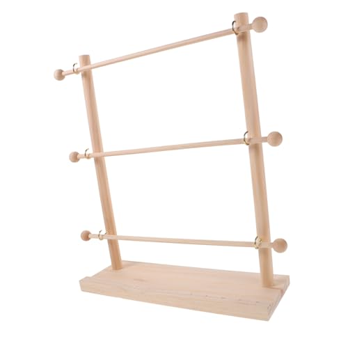 Beatifufu Mehrschichtiger Holz-spulenhalter für Bänder und Garn Platzsparendes Garnrollen Bandmanagement-Regal für Näh Bastelbedarf Kleinem Arbeitstisch von Beatifufu