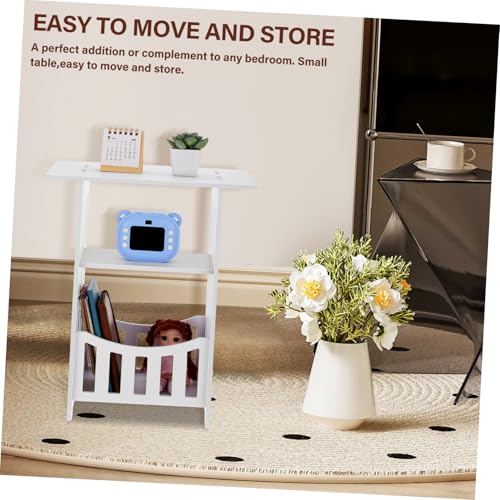 Beatifufu Moderner Beistelltisch Klein Weiß Nachttisch Schmal mit Ablagefach für Schlafzimmer Wohnzimmer Sofa Platzsparend Vielseitig für Kleine Räume Minimalistisches Design Einfach zu von Beatifufu