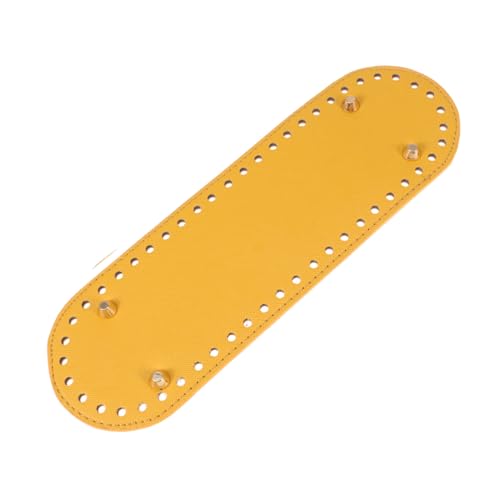 Beatifufu Ovaler Taschenboden aus Robustem PU Leder mit Löchern und Nägeln Langlebiges DIY Zubehör für Gehäkelte Handtaschen Praktische Bag Bottom Base in Elegantem Gelb für Frauen von Beatifufu