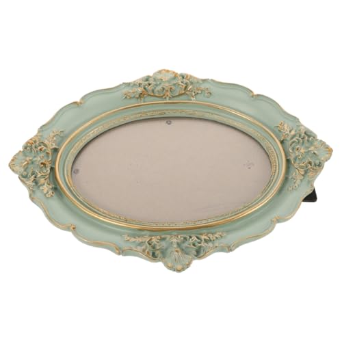 Beatifufu Ovaler Vintage-bilderrahmen aus Retro-resin mit Antikem Finish Einzigartiger Ovaler Wand Tischrahmen für Heimdekoration und Galerie in Grün und Bronzefarben von Beatifufu