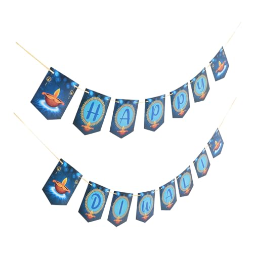 Beatifufu Paper Diwali Banner Blau Wiederverwendbar Langlebig Einfach Aufzuhängen Für Wand Tür Fenster Festliche Dekoration Indisches Lichterfest von Beatifufu
