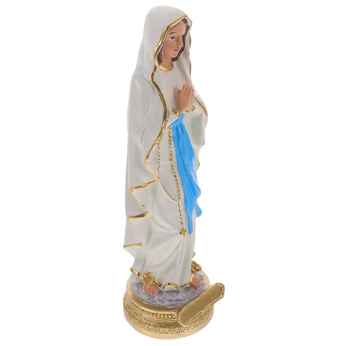 Beatifufu Religiöse Statue aus Harz Klassische Mary Figur Feine Handwerkskunst Kompakte Spirituelle Katholische Dekoration für Fenster Schreibtisch Regal von Beatifufu