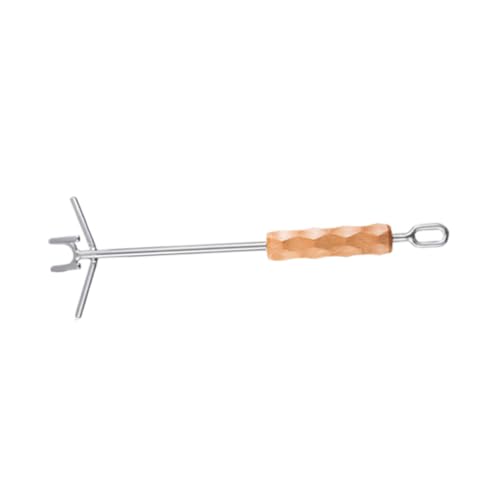 Beatifufu Scald Topfdeckel Haken aus Edelstahl mit Holzgriff Langlebiger Deckelheber für Outdoor Kochen Praktisches Küchenwerkzeug für Dutch Oven und Bratpfannen Einfach zu Bedienen und von Beatifufu