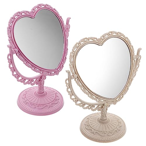 Beatifufu Schminkspiegel Kosmetikspiegel Herzform Drehbar Doppelseitig 2 Stück Cremeweiß Rosa Retro Stil Tischspiegel Hochauflösendes Glas für Mädchen Schreibtisch Heimdekoration Beatifufu Schminkspiegel Kosmetikspiegel Herzform Drehbar Doppelseitig 2 Stück Cremeweiß Rosa Retro Stil Tischspiegel Hochauflösendes Glas für Mädchen Schreibtisch Heimdekoration von Beatifufu