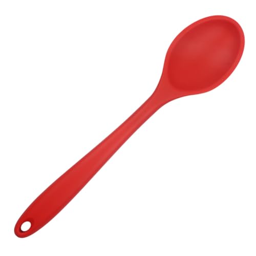 Beatifufu Silikon kochlöffel Rot Vielseitiger Antihaftbeschichteter Rührlöffel mit Rutschfestem Griff Hitzebeständig für Kochen und Backen für Nasse und Trockene Zutaten von Beatifufu