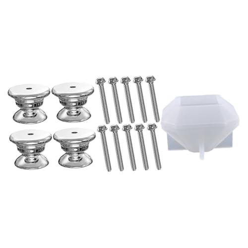 Beatifufu Silikonform für DIY Schrankgriff mit Eckigem Facetten Design Leicht Wiederverwendbar Glatte Oberfläche Inklusive Sockel und Schrauben für Schubladenknöpfe von Beatifufu