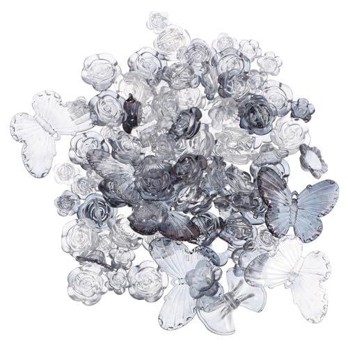 Beatifufu Transparent Verlaufende Acrylperlen Schmetterling Blumen DIY Schmuck Zubehör für Armbänder Halsketten Ohrringe Basteln ca Beads von Beatifufu