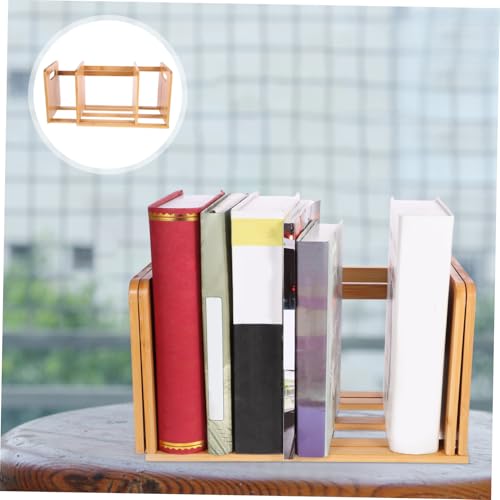 Beatifufu Verstellbares Holz Desktop Regal für Bücher und Medien Ausziehbares Platzsparendes Aufbewahrungsregal für Büro Schlafzimmer Vielseitiger Organizer für Schallplatten und Dokumente von Beatifufu