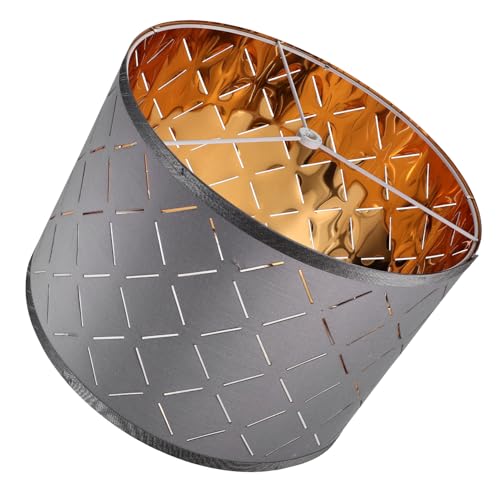 Beatifufu Vintage Stoff Lampenschirm für Tisch und Deckenleuchte Unregelmäßig Grauer Dekorationsschirm aus Robustem Metall für Wohn und Hotelbeleuchtung von Beatifufu