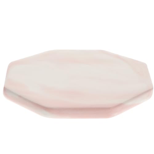 Beatifufu Wachssiegel Unterlage Marmor Muster Hitzebeständige Siegelplatte Wax Seal Pad für Schnelles Entformen Dekorativer Drink Untersetzer Pinke Achteckige Keramikplatte für Kreative von Beatifufu