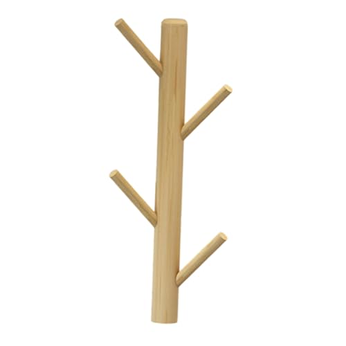 Beatifufu Wandmontierter Garderobenhaken aus Massivholz Platzsparendes Wandregal mit Verzweigtem Design Stabiler Wandaufhänger für Jacken Kleidung und Hüte für Schlafzimmer und Flur von Beatifufu