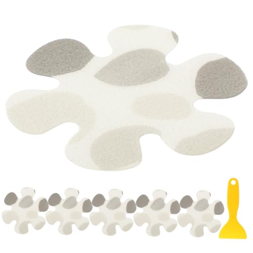 Beatifufu rutschfeste Badewannenaufkleber Blumenform Graue Anti rutsch Streifen Selbstklebend für Badezimmer Duschbereich Sicherheitsaufkleber Dekorative Rutschhemmende Pads von Beatifufu
