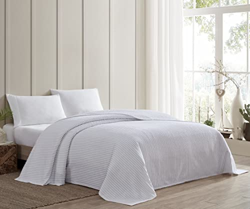 Beatrice Home Fashions Tagesdecke Chenille, Kingsize-Bett, Weiß von Beatrice Home Fashions