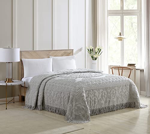 Beatrice Home Fashions Medaillon Chenille, Queen, Grau von Beatrice Home Fashions