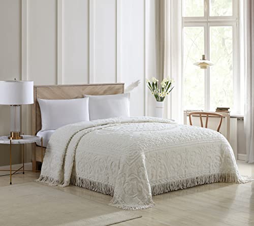 Beatrice Home Fashions Medaillon Chenille Tagesdecke, voll, elfenbeinfarben von Beatrice Home Fashions