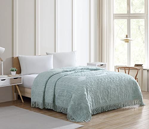 Beatrice Home Fashions Medallion Chenille-Tagesdecke, Kingsize, Blau von Beatrice Home Fashions