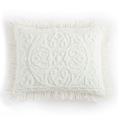 Beatrice Home Fashions Medaillon Chenille, Standard-Kissenbezug, elfenbeinfarben von Beatrice Home Fashions