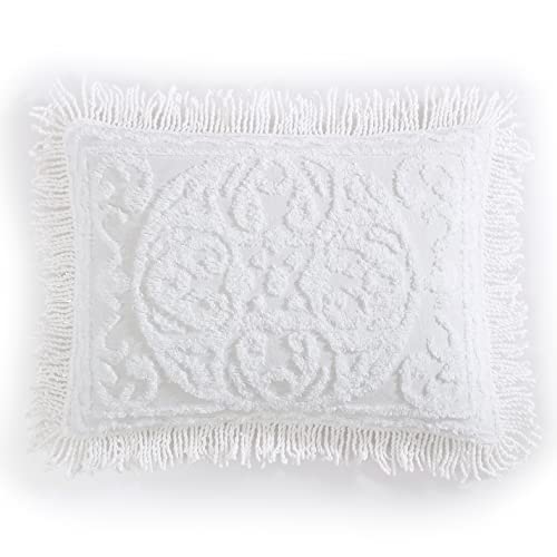 Beatrice Home Fashions Medaillon Chenille, Standard-Kissenbezug, Weiß von Beatrice Home Fashions