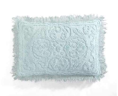 Beatrice Home Fashions Medallion Chenille Tagesdecke, Standard-Kissenbezug, blau von Beatrice Home Fashions