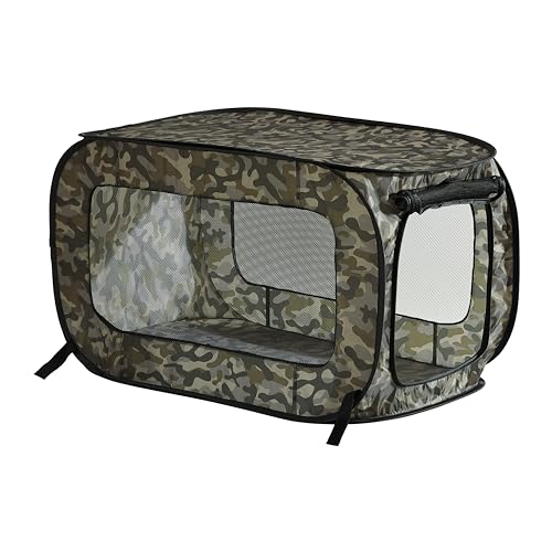 Beatrice Home Fashions Tragbare, zusammenklappbare Hundehütte für Katzen und Hunde, 91,4 x 55,9 x 55,9 cm (L x B x H), Camouflage-Grün von Beatrice Home Fashions