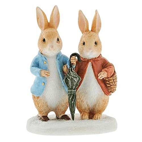 Beatrix Potter Peter Rabbit & Flopsy Winter Figurine von Beatrix Potter