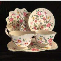 James Kent Old Foley Chinese Rose Sahne Und Zucker Trinket Dish Orphan Untertasse von BeauChatManor