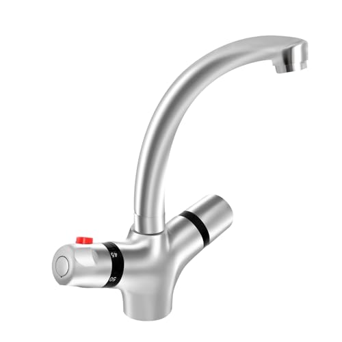 2-Griff Wasserhahn Konstante Temperatur Waschbeckenarmatur 360 ° Drehhahn Küche Faucet 20-50℃ Verstellbare Temperatur, für Häuser, Badezimmer, Toiletten, Restaurants usw 2-Griff Wasserhahn Konstante Temperatur Waschbeckenarmatur 360 ° Drehhahn Küche Faucet 20-50℃ Verstellbare Temperatur, für Häuser, Badezimmer, Toiletten, Restaurants usw von Beaudreaul