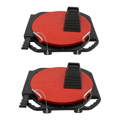 2 Stück Radjustierungswerkzeuge Radausrichtung Drehplatten mit Druckpads und Übergangsblöcke 360° Drehbare Radjustierungsschwenkplatten, Jede Platte Tragfähigkeit: 3T (Rot + Schwarz) von Beaudreaul