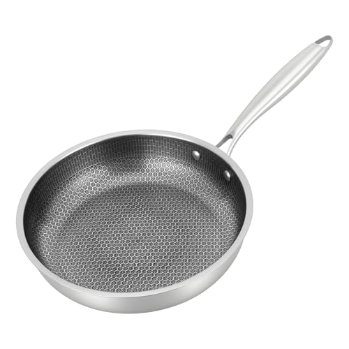 Beaudreaul Bratpfanne 28CM Induktion Pfanne Edelstahl Beschichtete Pfanne Wabenstruktur Cooking Pan Maximale Temperaturbeständigkeit 380℃, für Gasherden, Induktionsherden, Keramikherden usw von Beaudreaul