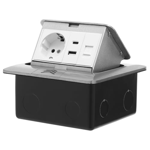 Bodensteckdose Pop-up Multi-Funktions-Steckdosenbox, Innen Computerbuchse, 5V 2.1A USB-Buchse und 5V 2.1A Typ-C-Anschluss, für Schlafzimmern, Wohnzimmern, Küchen, Büros usw Bodensteckdose Pop-up Multi-Funktions-Steckdosenbox, Innen Computerbuchse, 5V 2.1A USB-Buchse und 5V 2.1A Typ-C-Anschluss, für Schlafzimmern, Wohnzimmern, Küchen, Büros usw von Beaudreaul