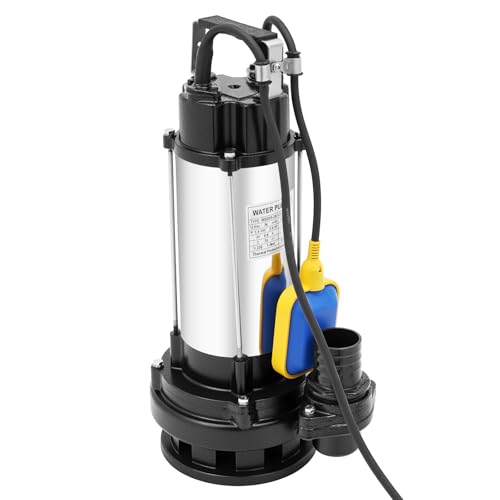 Edelstahl Schmutzwasserpumpe Tauchpumpe 1500W 36m³/h Durchfluss Abwasserpumpe Schmutzwasserpumpen Gartenpumpen Tauchdruckpumpen, für Häusern, Bauernhöfen, Industriellen von Beaudreaul