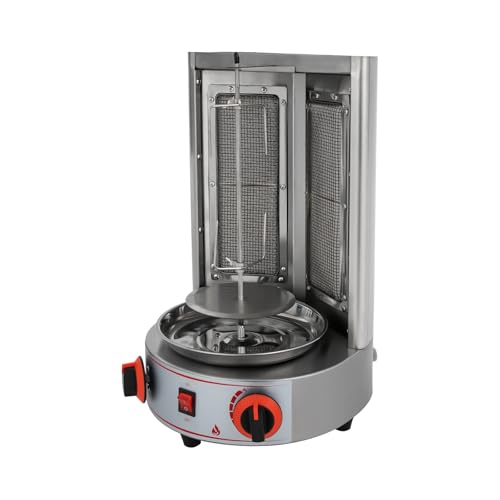 Gas Kebab Maker 4.3KW Kebab Maschine, Dönergrill, Dönerspieß Grill, BBQ Kebabs Tischgril Vertikaler Grillrost 0-24cm Einstellbare Spießhöhe, für Private oder Gewerbliche von Beaudreaul