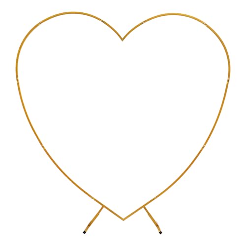 Herz Hochzeitsbogen 2.1M Ballonbogen Gestell Herzbogengestell Hochzeitsbogenständer Deko Bogen Traubogen Hochzeit 5-10kg Tragfähigkeit, für Fotografie, Hochzeiten und Andere Feiern (Gold) von Beaudreaul