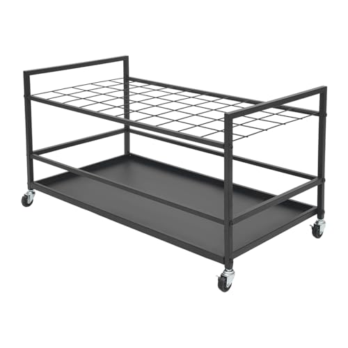 Schreibtisch-Dokumentenhalter 50 getrennten Steckplätze Aufbewahrungswagen mit Rollen Hängemappen Bücherwagen 22.68kg Gesamtlagerkapazität, Freistehend Rollregal (schwarz) von Beaudreaul