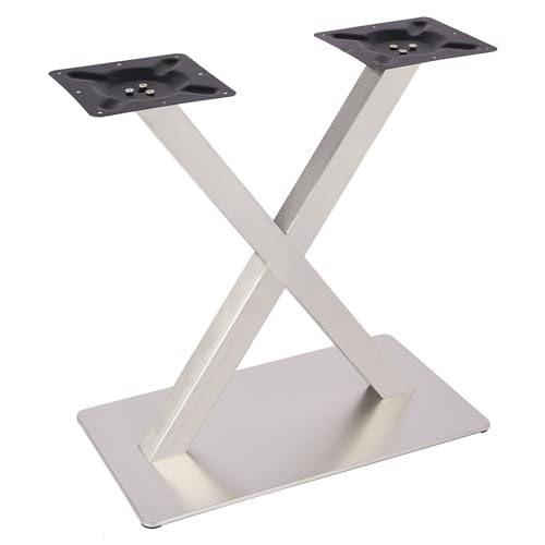 X Förmiges Tischbeine Edelstahl Esstischbein Metall Tischfüße Doppeltischfuß Set Schreibtischbeine 200kg Tragfähigkeit, für Couchtisch, Esstisch, Bartisch, Computertisch usw, 70 * 40 * 72cm Silber von Beaudreaul
