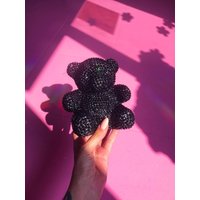 Anpassbare Farbe - Riesige Gummibärchen Kunst Pop Art Bling Skulptur Schwarzer Strass Disco Bär Funky Wohnkultur von Beauglyful